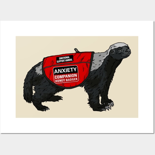 Anxiety Companion Honey Badger Wall Art by castrocastro